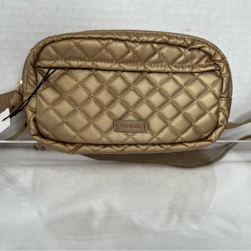 Vera Bradley Mini Belt Bag, Champagne Gold Pearl, NWT - Picture 2 of 12